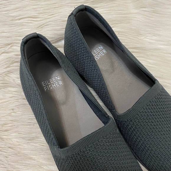 Eileen Fisher Gray Demi Knit Flats Slip On Shoes - Picture 6 of 11